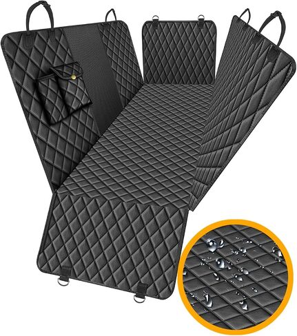 Waterproof Dog Car Seat Cover for Back Seat: Suitable for Small and Large Dogs, Large Size Hammock and Pet Protector, Backseat Protector for Cars, Trucks Suvs(Orange, Standard) in Kuwait