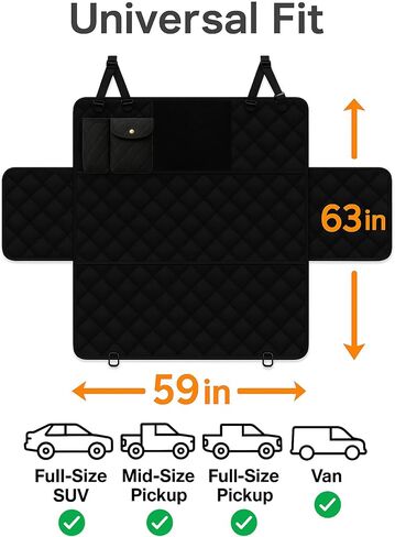 Waterproof Dog Car Seat Cover for Back Seat: Suitable for Small and Large Dogs, Large Size Hammock and Pet Protector, Backseat Protector for Cars, Trucks Suvs(Orange, Standard) in Kuwait