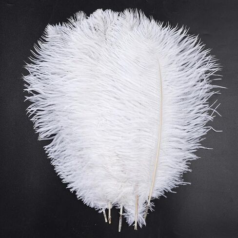 LONDGEN 5pcs Ostrich Feathers 16-18inch(40-45cm) for Wedding Party Centerpieces Halloween Christmas Home Decorations (Yellow) in Kuwait