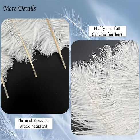 LONDGEN 5pcs Ostrich Feathers 16-18inch(40-45cm) for Wedding Party Centerpieces Halloween Christmas Home Decorations (Yellow) in Kuwait