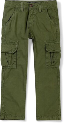 Boys Camo Cargo Pants,Classic Twill Casual Outdoor Military Multi Pocket Combat Trousers C Blue 160CM-10-11 Years in Saudi Arabia