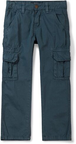 Boys Camo Cargo Pants,Classic Twill Casual Outdoor Military Multi Pocket Combat Trousers C Blue 160CM-10-11 Years in Saudi Arabia