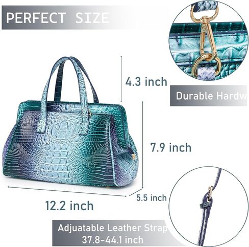 Women Fashion Crocodile Print Handbag Shoulder Satchel Top Handle Crossbody Bag in Kuwait