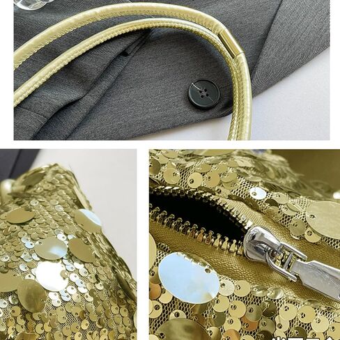 Women Sequin Bag Small Shoulder Tote Sparkly Purse Clutch Handbags Evening Bag Party Bling Glitter Sparkle Sequin Purse in Kuwait