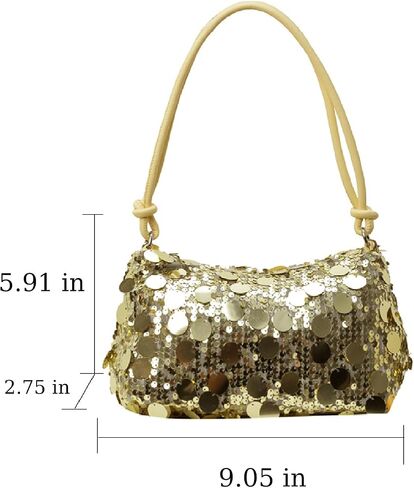 Women Sequin Bag Small Shoulder Tote Sparkly Purse Clutch Handbags Evening Bag Party Bling Glitter Sparkle Sequin Purse in Kuwait