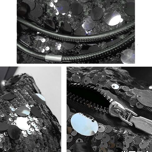 Women Sequin Bag Small Shoulder Tote Sparkly Purse Clutch Handbags Evening Bag Party Bling Glitter Sparkle Sequin Purse in Kuwait