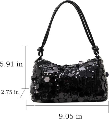 Women Sequin Bag Small Shoulder Tote Sparkly Purse Clutch Handbags Evening Bag Party Bling Glitter Sparkle Sequin Purse in Kuwait