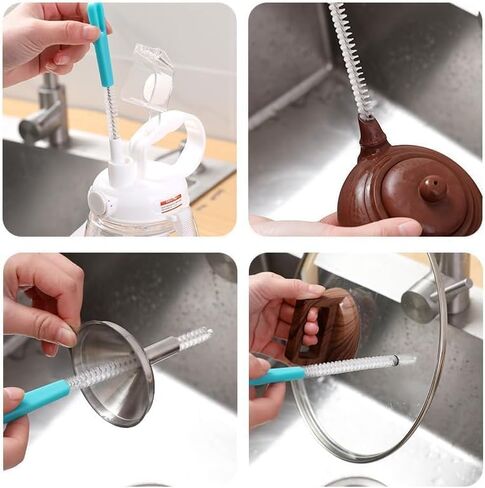 Magic Beans Bottle Cleaner, Bottle Cleaning Sponge, Cleaning Sponge, Beans-Shaped Bottle，Reuseable Bottle Cleaning Sponge, Heat Resistance Bottle Sponge for Internal Cleaning of Small Mouth(Green) in Saudi Arabia