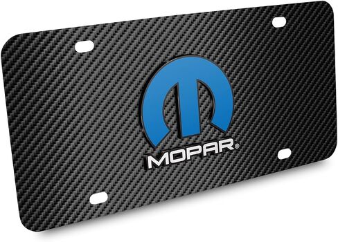 لشعار Mopar 3D المزدوج على لوحة ترخيص من الألياف الكربونية السود in Saudi Arabia