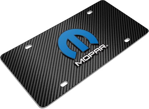 لشعار Mopar 3D المزدوج على لوحة ترخيص من الألياف الكربونية السود in Saudi Arabia