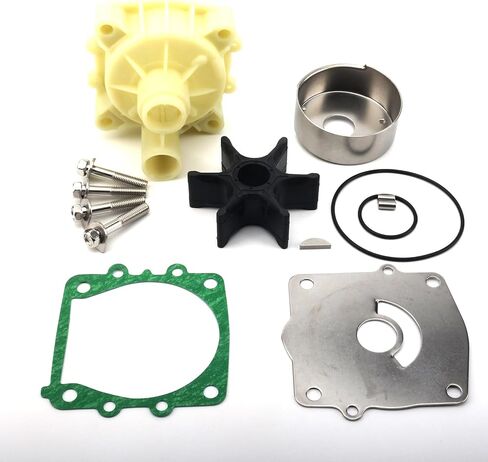 GlückMarine 63VW0078 Water Pump Impeller Repair Kit with Housing for Yamaha 6-30 HP Outboard Boat Motors Replacement 63V-W0078-00 63V-W0078-01 Sierra 18-3412 18-3433 Marine Engine in Kuwait