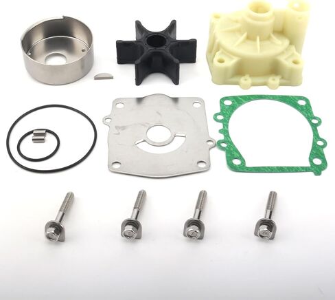 GlückMarine 63VW0078 Water Pump Impeller Repair Kit with Housing for Yamaha 6-30 HP Outboard Boat Motors Replacement 63V-W0078-00 63V-W0078-01 Sierra 18-3412 18-3433 Marine Engine in Kuwait
