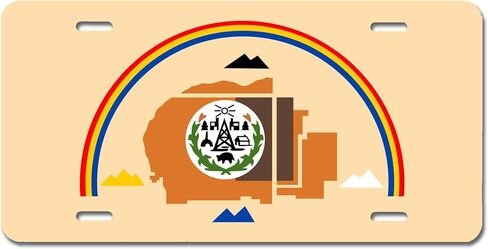 Native American Cherokee Tribal Flag License Plate, Automobile 6X12, Vanity Plate for Cars Front Bumper, Wagon, Mailbox, Toys, Made in The USA, .032 Thick Aluminum in Kuwait