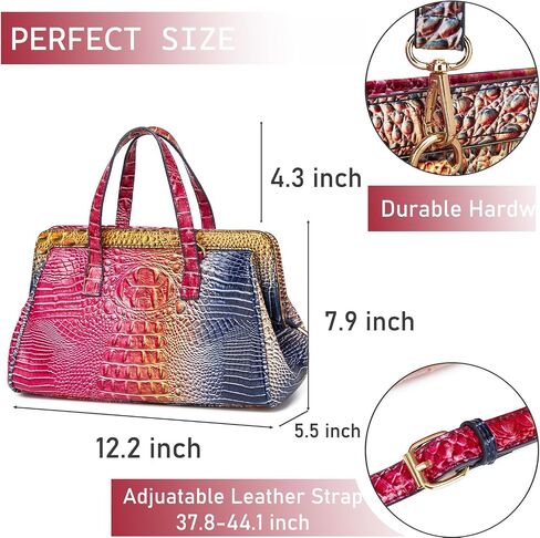 Women Fashion Crocodile Print Handbag Shoulder Satchel Top Handle Crossbody Bag in Kuwait