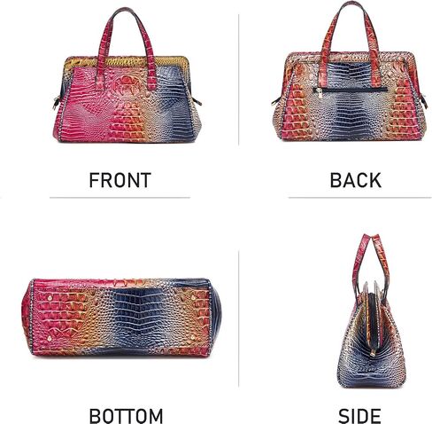 Women Fashion Crocodile Print Handbag Shoulder Satchel Top Handle Crossbody Bag in Kuwait