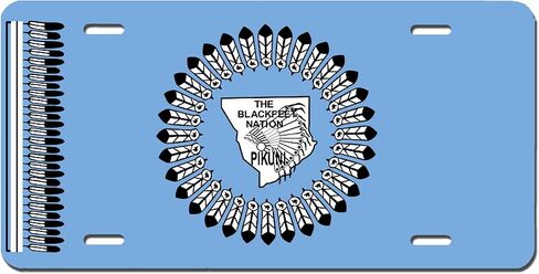 Native American Cherokee Tribal Flag License Plate, Automobile 6X12, Vanity Plate for Cars Front Bumper, Wagon, Mailbox, Toys, Made in The USA, .032 Thick Aluminum in Kuwait