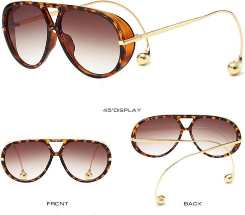 نظارة شمسية شمسية شمئة طيار شديدة الحجم للنساء ، مصمم ظلال تجريبية للأشعة فوق البنفسجية حماية جسر مزدوج الظل in Kuwait