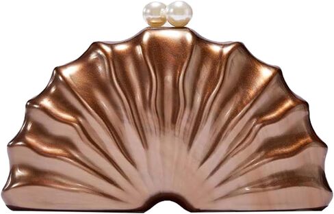 Womens Acrylic Shell Purse Evening Clutch Acrylic Evening Handbag Seashell Bag Clutch Chain Shoulder Bag Party Purse in Saudi Arabia