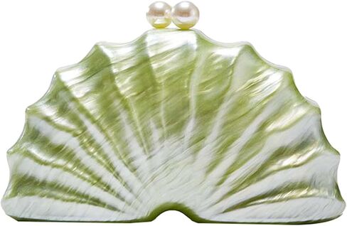 Womens Acrylic Shell Purse Evening Clutch Acrylic Evening Handbag Seashell Bag Clutch Chain Shoulder Bag Party Purse in Saudi Arabia