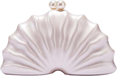 Womens Acrylic Shell Purse Evening Clutch Acrylic Evening Handbag Seashell Bag Clutch Chain Shoulder Bag Party Purse in Saudi Arabia