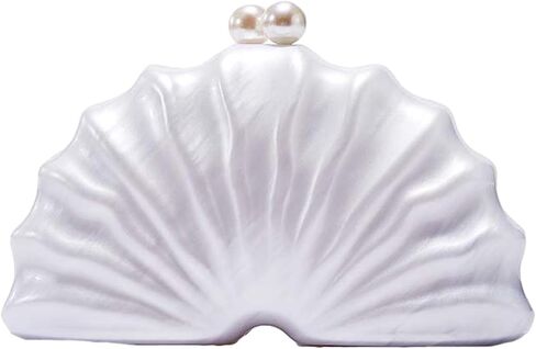 Womens Acrylic Shell Purse Evening Clutch Acrylic Evening Handbag Seashell Bag Clutch Chain Shoulder Bag Party Purse in Saudi Arabia