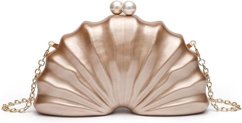 Womens Acrylic Shell Purse Evening Clutch Acrylic Evening Handbag Seashell Bag Clutch Chain Shoulder Bag Party Purse in Saudi Arabia