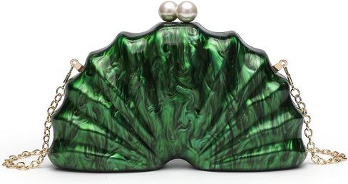 Womens Acrylic Shell Purse Evening Clutch Acrylic Evening Handbag Seashell Bag Clutch Chain Shoulder Bag Party Purse in Saudi Arabia