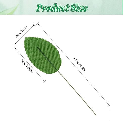 200 PCS أوراق خضراء مزيفة الأوراق الاصطناعية للحرير الحرير مزيف فولك سلكية سلكية واحدة كبيرة لورقة الديكور لأوراق فو ، زهور مزيفة الأوراق الخضراء لأركال الزفاف ديي in Kuwait