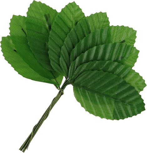200 PCS أوراق خضراء مزيفة الأوراق الاصطناعية للحرير الحرير مزيف فولك سلكية سلكية واحدة كبيرة لورقة الديكور لأوراق فو ، زهور مزيفة الأوراق الخضراء لأركال الزفاف ديي in Kuwait