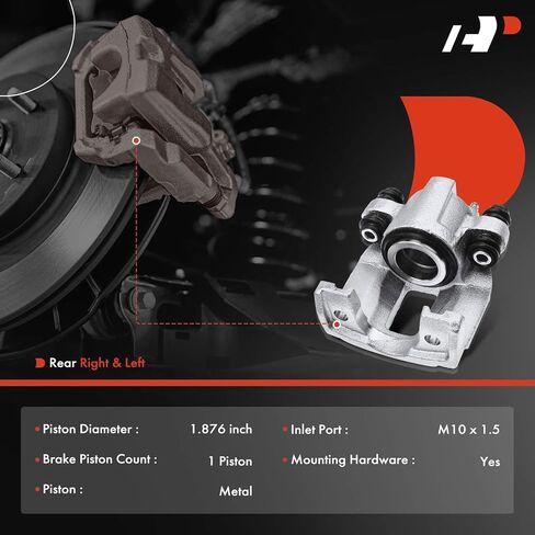 A -Premium Disc -Disc Brake Assembly بدون قوس متوافق مع موديلات Select Ford و Lincoln و Mercury - Crown Victoria ، Grand Marquis ، Town Car ، 1996-2000 - السائق الخلفي والركاب in Saudi Arabia
