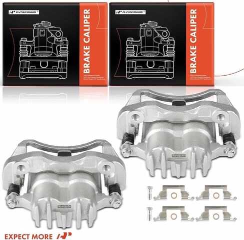 A-Premium Disc Brake Caliper Assembly with Bracket Compatible with Ford F-250 Super Duty 1999-2000, F-350 Super Duty 1999-2000 - Rear Driver and Passenger Side, 2Pcs in Saudi Arabia