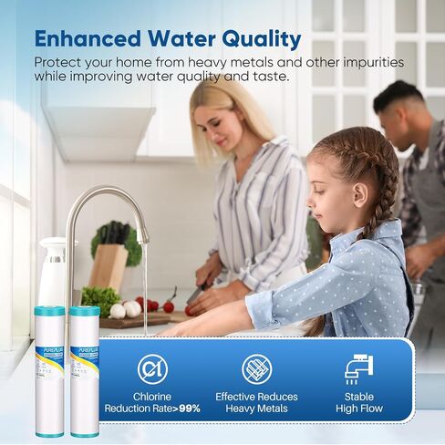 PUREPLUS 5 ميكرون 20 بوصة × 4.5 بوصة RFN20BB حديد ومنغنيز منزلي بالكامل يقلل من خرطوشة استبدال فلتر المياه، عبوة واحدة in Kuwait