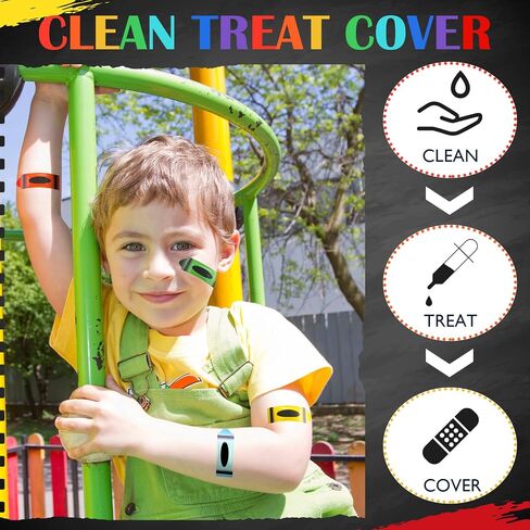 Geiserailie 60 Pcs Kids Crayon Bandages with Gift Box Back to School Supplies Self Adhesive Crayon Bandages for Minor Cuts Scrapes Fun First Aid Kit First Day of School Classroom Party Gift in Saudi Arabia