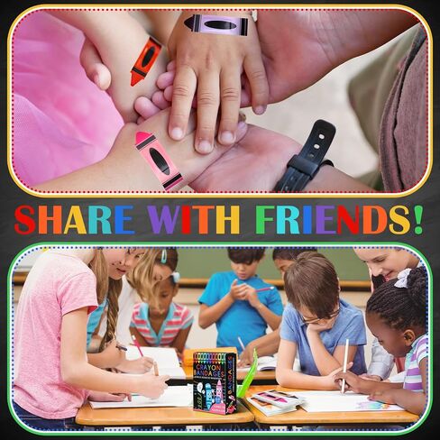 Geiserailie 60 Pcs Kids Crayon Bandages with Gift Box Back to School Supplies Self Adhesive Crayon Bandages for Minor Cuts Scrapes Fun First Aid Kit First Day of School Classroom Party Gift in Saudi Arabia