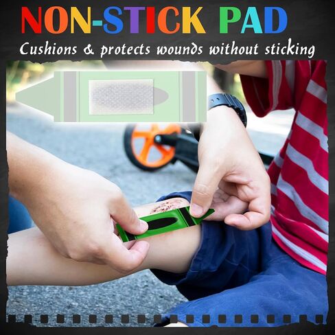 Geiserailie 60 Pcs Kids Crayon Bandages with Gift Box Back to School Supplies Self Adhesive Crayon Bandages for Minor Cuts Scrapes Fun First Aid Kit First Day of School Classroom Party Gift in Saudi Arabia