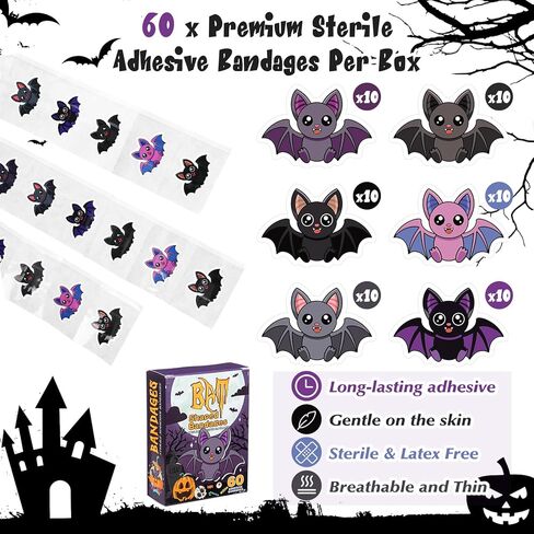 Geiserailie 60 Pcs Kids Crayon Bandages with Gift Box Back to School Supplies Self Adhesive Crayon Bandages for Minor Cuts Scrapes Fun First Aid Kit First Day of School Classroom Party Gift in Kuwait