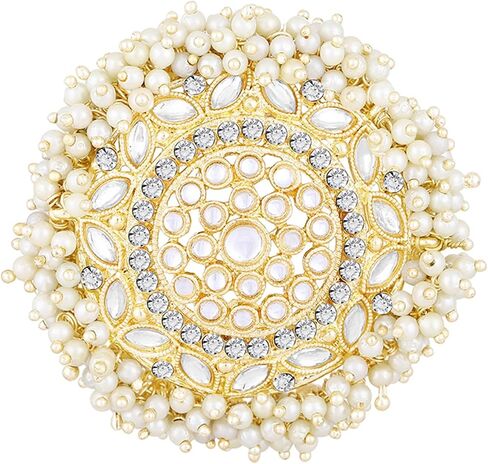 Aheli Juda Bun Gold Plated Kundan Beads مرصعة بالمرصعة على الأزياء الهدية للنساء in Saudi Arabia