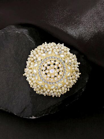 Aheli Juda Bun Gold Plated Kundan Beads مرصعة بالمرصعة على الأزياء الهدية للنساء in Saudi Arabia