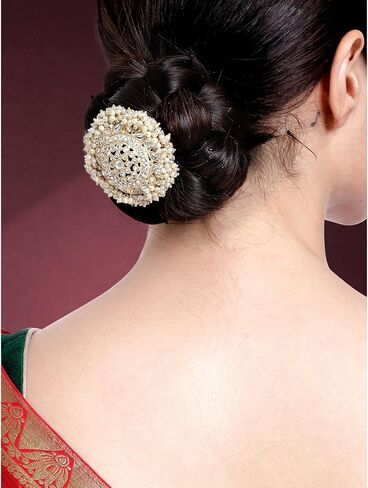 Aheli Juda Bun Gold Plated Kundan Beads مرصعة بالمرصعة على الأزياء الهدية للنساء in Saudi Arabia