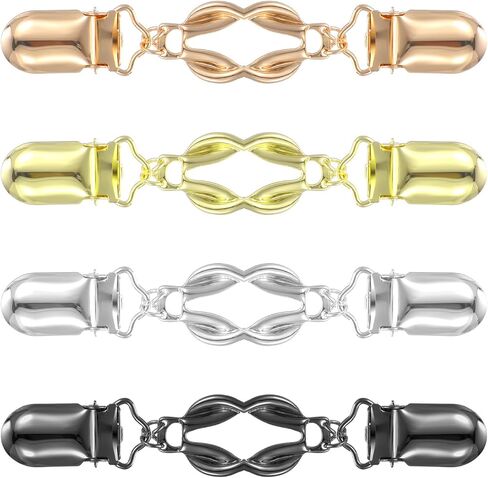 مقاطع سترة 4pcs مقاطع فستان خمر الظهر قميص Cinch Cape Cloak Cinch Closure Clip Weist Trainener مناسبة مناسبة للنساء مختلفات (الذهب الفضي الأسود) in Saudi Arabia