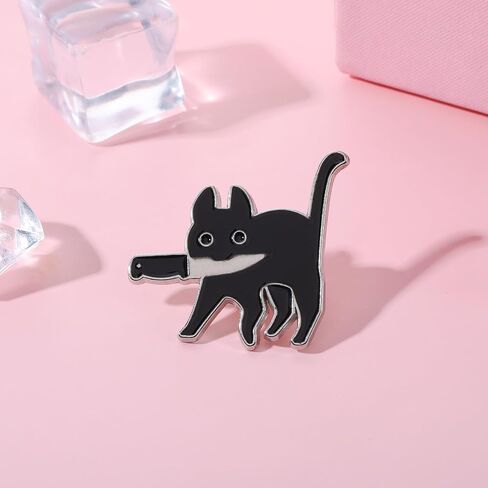 Cat Pins Funny Cat Enamel Pin Cute Cartoon Black Cat Brooch Pins for Backpacks Badges Lapel Bag Jacket Metal Novelty Hat Pins Accessory for Men Women Girls Kids in Saudi Arabia