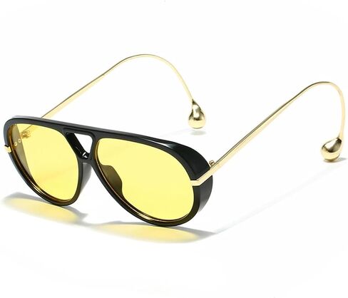 Oversized Trendy Aviator Sunglasses for Women, Pilot Shades Designer UV Protection Double Bridge Shade in Kuwait