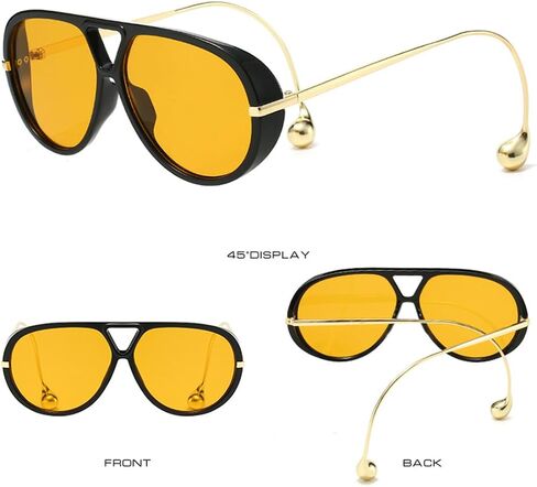 Oversized Trendy Aviator Sunglasses for Women, Pilot Shades Designer UV Protection Double Bridge Shade in Kuwait