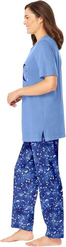Dreams & Co. Plus Size Graphic Tee PJ Set in Saudi Arabia