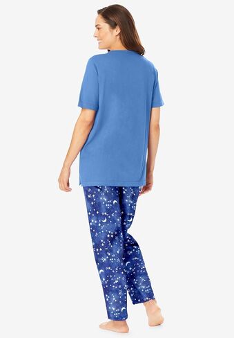 Dreams & Co. Plus Size Graphic Tee PJ Set in Saudi Arabia