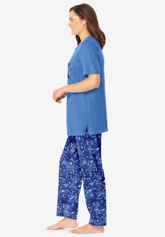 Dreams & Co. Plus Size Graphic Tee PJ Set in Saudi Arabia