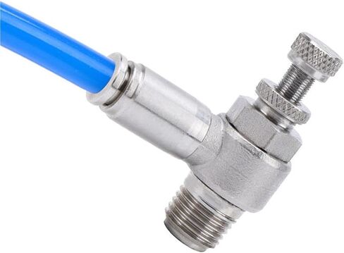 1PCS الصلب غير القابل للصدأ صمام الخانق SL SL4-M5 SL6-M5 الأسطوانة صمام دواسة الوقود 4 6 8 10 12 مم صمام تدفق غاز الخيط الصغير (SL10-04) in Saudi Arabia