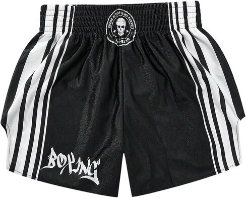 شورتات ملاكمة للرجال Muay Thai مخططة الساق MMA BJJ Kickboxing Shorts in Kuwait