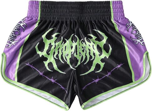 شورتات ملاكمة للرجال Muay Thai مخططة الساق MMA BJJ Kickboxing Shorts in Kuwait