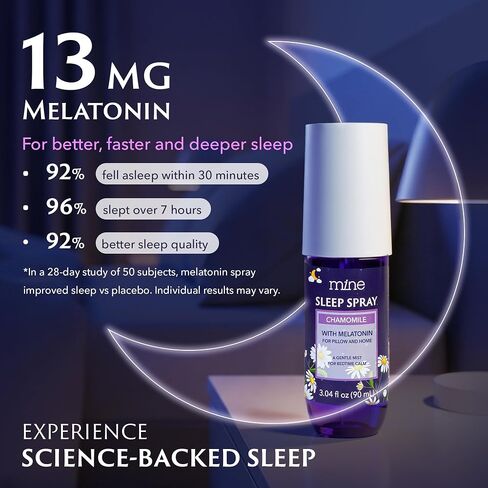 Chamomile Inspired Sleep Spray with Melatonin – Natural Pillow Mist for Relaxing Sleep, Calming Bed Spray for Adults, Blend of Lavender & Cedarwood Pillow Mist in Kuwait